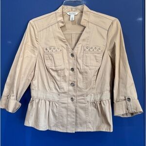 White House Black Market Women's Tan peplum style Jacket